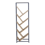 Orunta stejar-negru metal Bibliotecă, Wild Oak - Negru, 40x27x125 cm