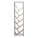 Orunta stejar-negru metal Bibliotecă, Wild Oak - Negru, 40x27x150 cm
