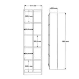 Biblioteca Oteca, 10 compartimente, 51x25x180 cm - Alb