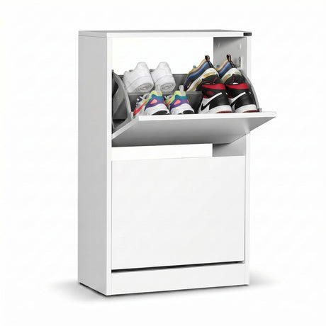 Pantofar SHC-320-BB-1 Home Collection® Compact, 10 Perechi, 2 Compartimente, Alb - Mov, 51x84x26 cm