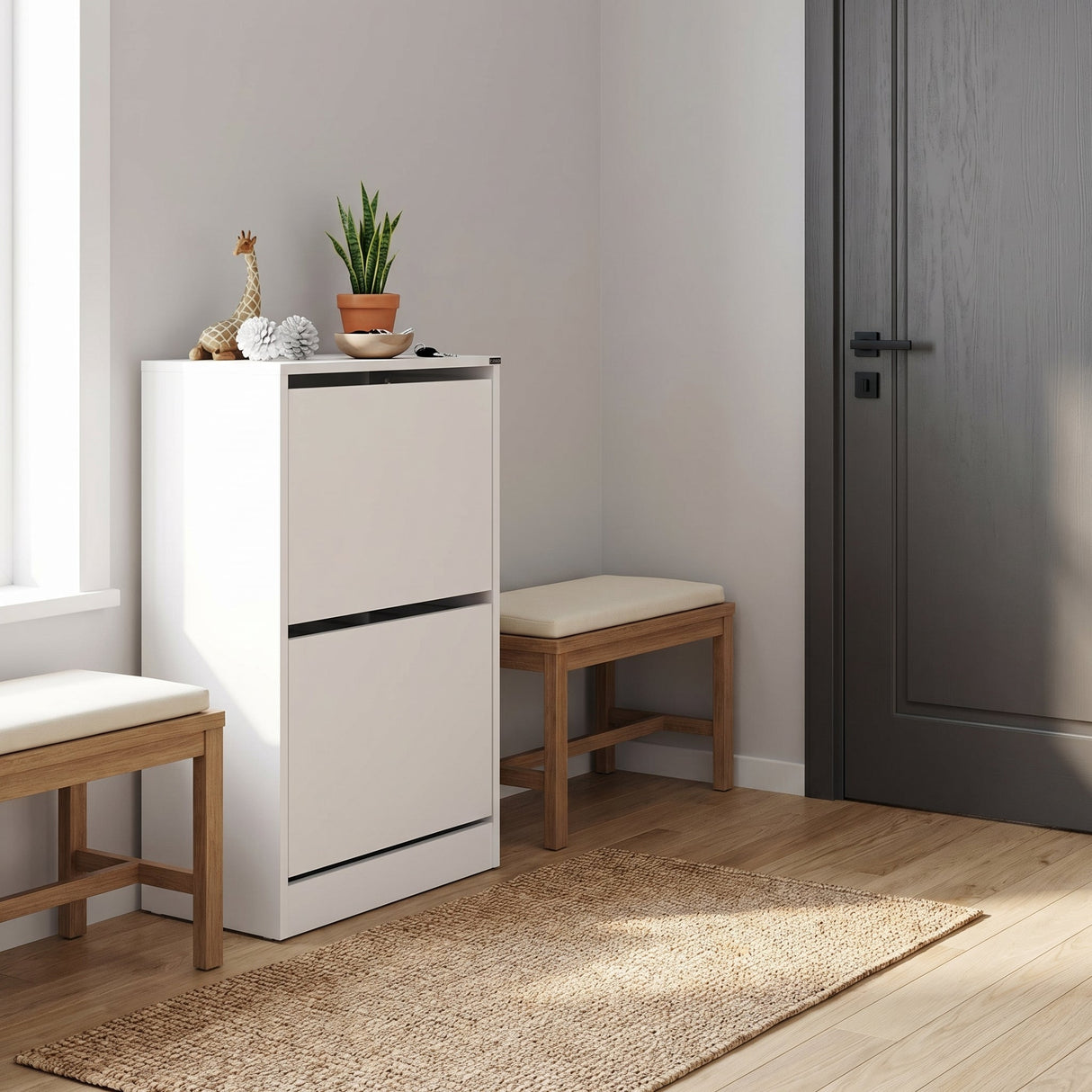 Pantofar SHC-320-BB-1 Home Collection® Compact, 10 Perechi, 2 Compartimente, Alb - Mov, 51x84x26 cm - Pantofar Adore Compact, 10 Perechi, 2 Compartimente, Alb, 51x84x26 cm, perspectiva suplimentara | SKU: SHC-320-BB-1