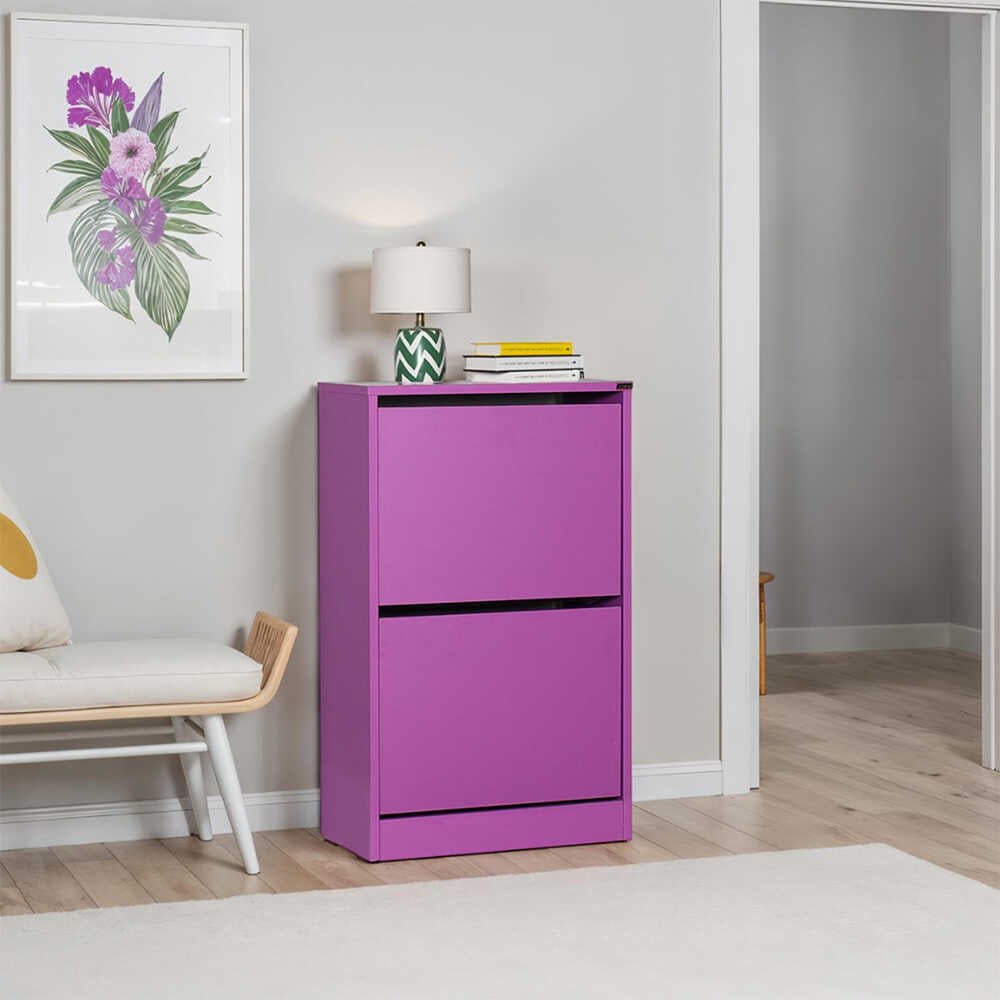 Pantofar SHC-320-BB-1 Home Collection® Compact, 10 Perechi, 2 Compartimente, Alb - Mov, 51x84x26 cm - Mov | SKU: SHC-320-BB-1, SHC-320-UU-1