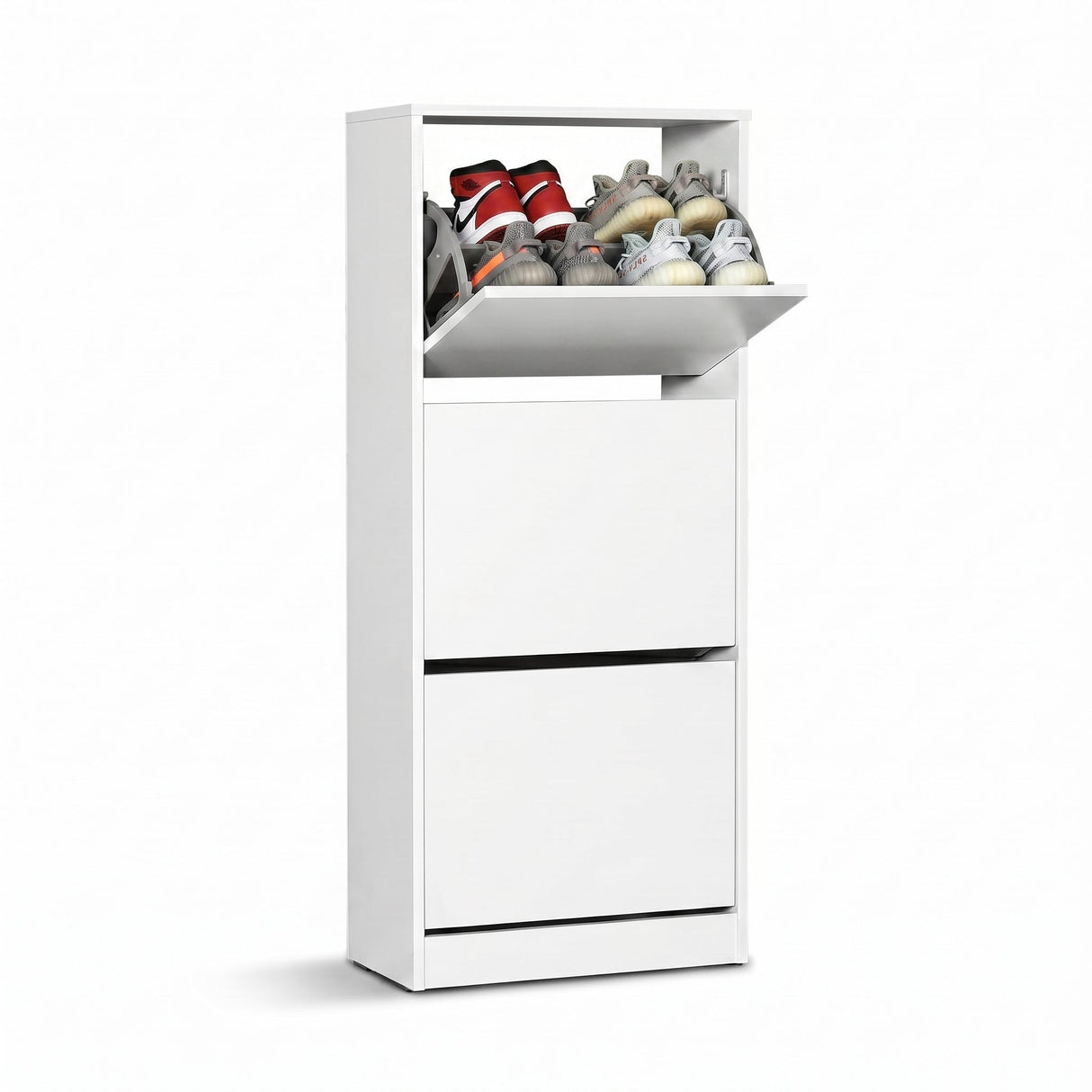 Pantofar SHC-330-BB-1 Home Collection® Compact Plus, 12 Perechi, 3 Compartimente, Alb - Stejar - Mov, 51x119x26 cm - Alb | SKU: SHC-330-BB-1, SHC-330-FF-1, SHC-330-UU-1