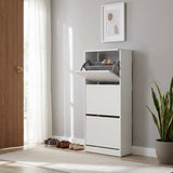 Pantofar SHC-330-BB-1 Home Collection® Compact Plus, 12 Perechi, 3 Compartimente, Alb - Stejar - Mov, 51x119x26 cm - Alb | SKU: SHC-330-BB-1