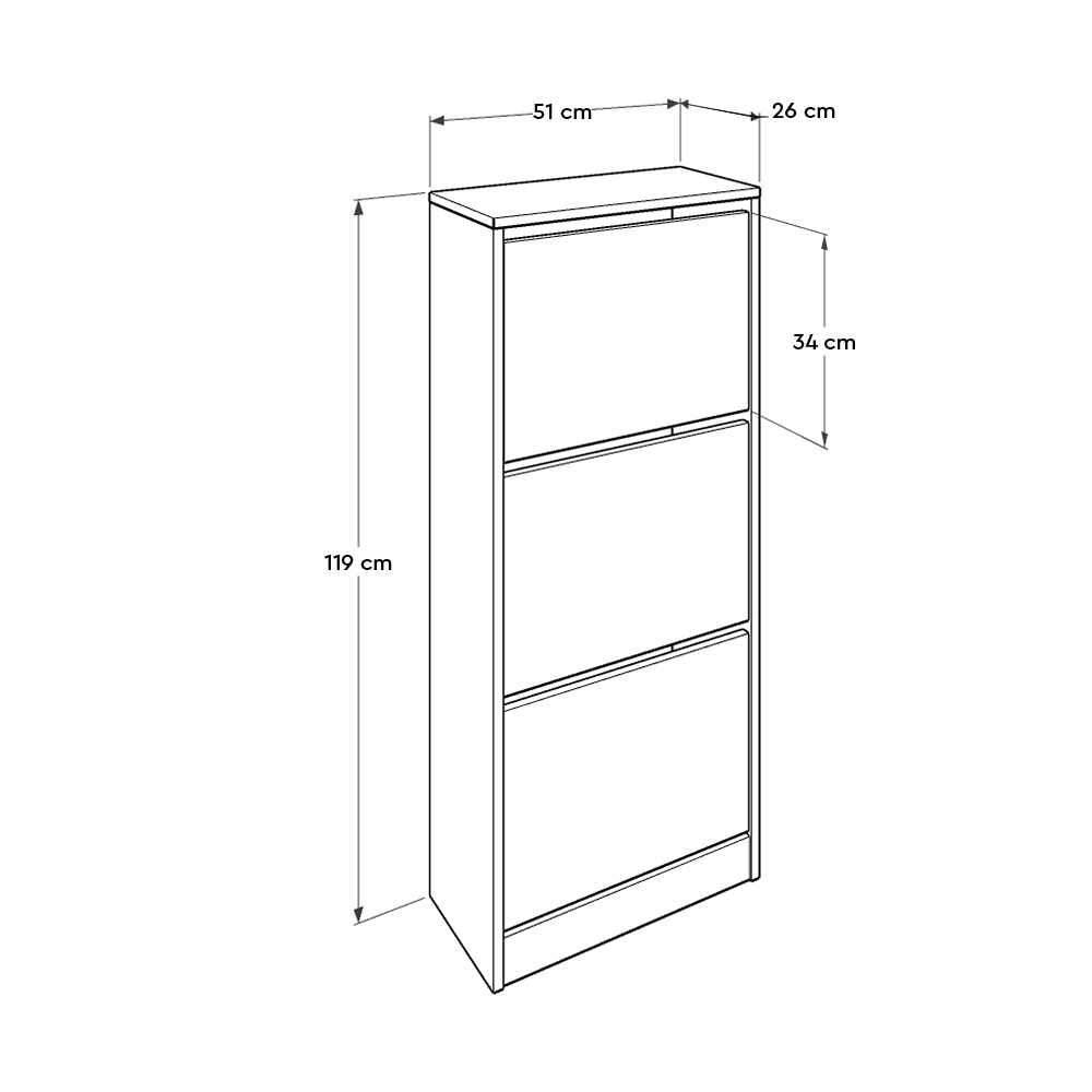 Pantofar SHC-330-BB-1 Home Collection® Compact Plus, 12 Perechi, 3 Compartimente, Alb - Stejar - Mov, 51x119x26 cm - Alb | SKU: SHC-330-BB-1, SHC-330-FF-1, SHC-330-UU-1