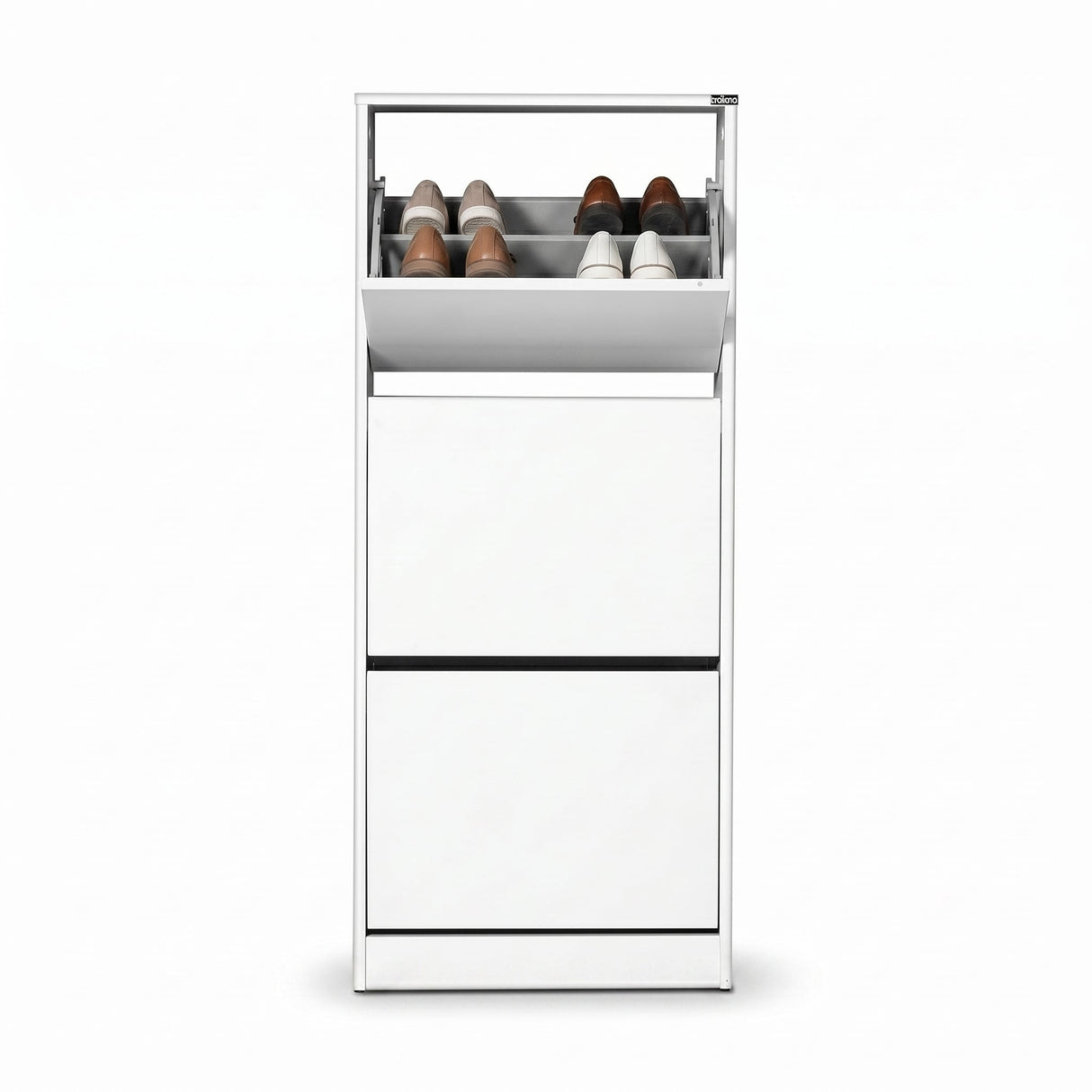 Pantofar SHC-330-BB-1 Home Collection® Compact Plus, 12 Perechi, 3 Compartimente, Alb - Stejar - Mov, 51x119x26 cm - Alb | SKU: SHC-330-BB-1, SHC-330-FF-1, SHC-330-UU-1