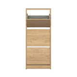 Pantofar SHC-330-BB-1 Home Collection® Compact Plus, 12 Perechi, 3 Compartimente, Alb - Stejar - Mov, 51x119x26 cm - Stejar | SKU: SHC-330-FF-1