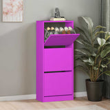 Pantofar SHC-330-BB-1 Home Collection® Compact Plus, 12 Perechi, 3 Compartimente, Alb - Stejar - Mov, 51x119x26 cm - Mov | SKU: SHC-330-BB-1, SHC-330-FF-1, SHC-330-UU-1