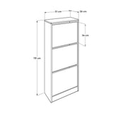 Pantofar SHC-330-BB-1 Home Collection® Compact Plus, 12 Perechi, 3 Compartimente, Alb - Stejar - Mov, 51x119x26 cm - Mov | SKU: SHC-330-BB-1, SHC-330-FF-1, SHC-330-UU-1