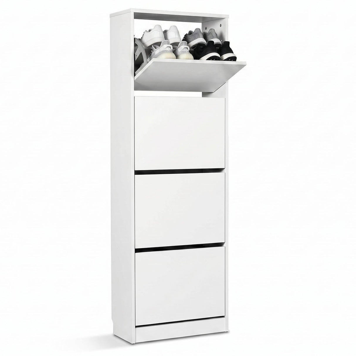 Pantofar SHC-340-BB-1 Home Collection® Compact XL, 16 Perechi, 4 Compartimente, Alb - Natur, 51x157x26 cm - Alb | SKU: SHC-340-BB-1