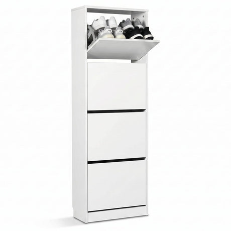 Pantofar SHC-340-BB-1 Home Collection® Compact XL, 16 Perechi, 4 Compartimente, Alb - Natur, 51x157x26 cm