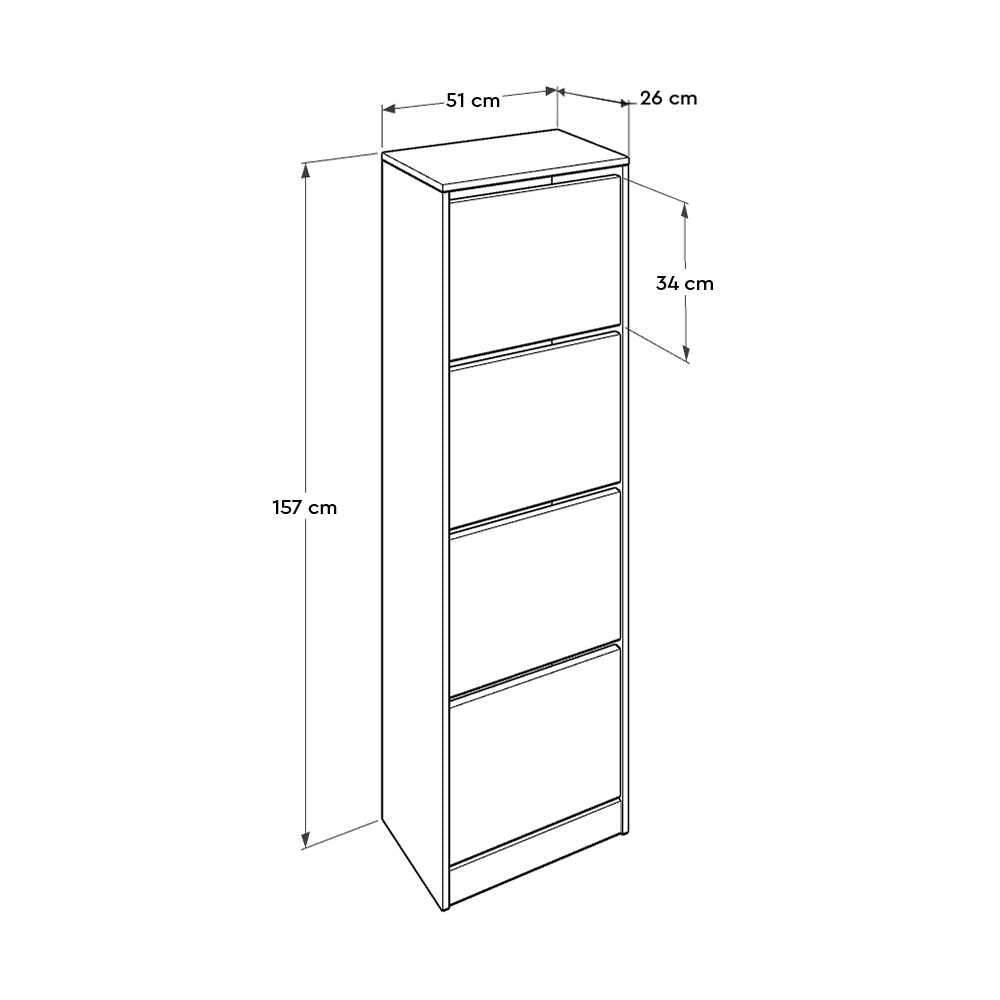 Pantofar SHC-340-BB-1 Home Collection® Compact XL, 16 Perechi, 4 Compartimente, Alb - Natur, 51x157x26 cm - Natur | SKU: SHC-340-FF-1