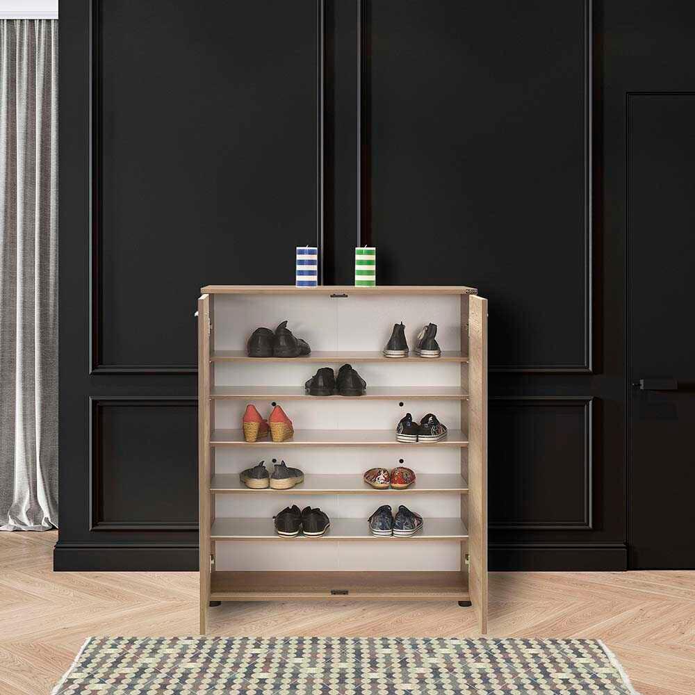 Pantofar ADR-520-BB-1 Home Collection® Elegance, 2 usi, 5 rafturi, capacitate 24 perechi incaltaminte, Alb - Natur, 91x108x35 cm - Bej | SKU: ADR-520-BB-1, ADR-520-FF-1