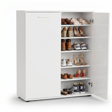 Pantofar ADR-520-BB-1 Home Collection® Elegance, 2 usi, 5 rafturi, capacitate 24 perechi incaltaminte, Alb - Natur, 91x108x35 cm