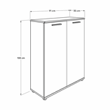 Pantofar ADR-520-BB-1 Home Collection® Elegance, 2 usi, 5 rafturi, capacitate 24 perechi incaltaminte, Alb - Natur, 91x108x35 cm - Pantofar ADR-520-BB-1 Home Collection® Elegance, 2 usi, 5 rafturi, capacitate 24 perechi incaltaminte, Alb - Natur, 91x108x35 cm | SKU: ADR-520-FF-1