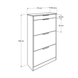 Pantofar SHC-431-DD-1 Home Collection® Extra, 3 compartimente, capacitate 18 perechi incaltaminte, Alb - Nuc, 75x128x29 cm - Alb | SKU: SHC-431-DD-1, SHC-431-OO-1