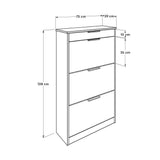Pantofar SHC-431-DD-1 Home Collection® Extra, 3 compartimente, capacitate 18 perechi incaltaminte, Alb - Nuc, 75x128x29 cm - Nuc | SKU: SHC-431-DD-1, SHC-431-OO-1