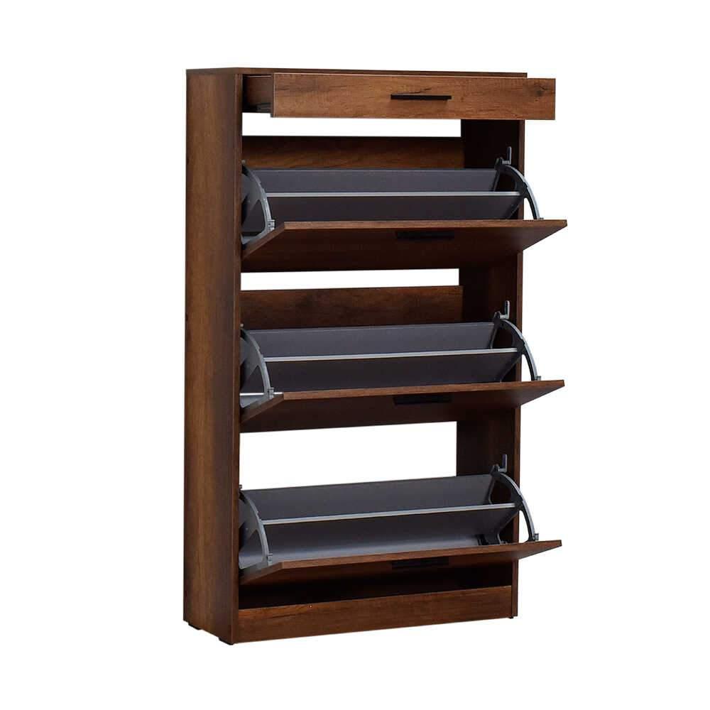Pantofar SHC-431-DD-1 Home Collection® Extra, 3 compartimente, capacitate 18 perechi incaltaminte, Alb - Nuc, 75x128x29 cm - Nuc | SKU: SHC-431-DD-1, SHC-431-OO-1
