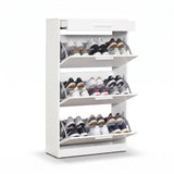 Pantofar SHC-431-DD-1 Home Collection® Extra, 3 compartimente, capacitate 18 perechi incaltaminte, Alb - Nuc, 75x128x29 cm - Alb | SKU: SHC-431-DD-1, SHC-431-OO-1