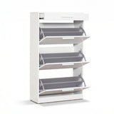 Pantofar SHC-431-DD-1 Home Collection® Extra, 3 compartimente, capacitate 18 perechi incaltaminte, Alb - Nuc, 75x128x29 cm - Alb | SKU: SHC-431-DD-1, SHC-431-OO-1