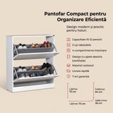 Pantofar SHC-520-BB-1 Home Collection® Max, 12 Perechi, 2 Compartimente, 73x84x26 cm - Alb | SKU: SHC-520-BB-1, SHC-520-TT-1, SHC-520-FF-1, SHC-520-KK-1, SHC-520-UU-1