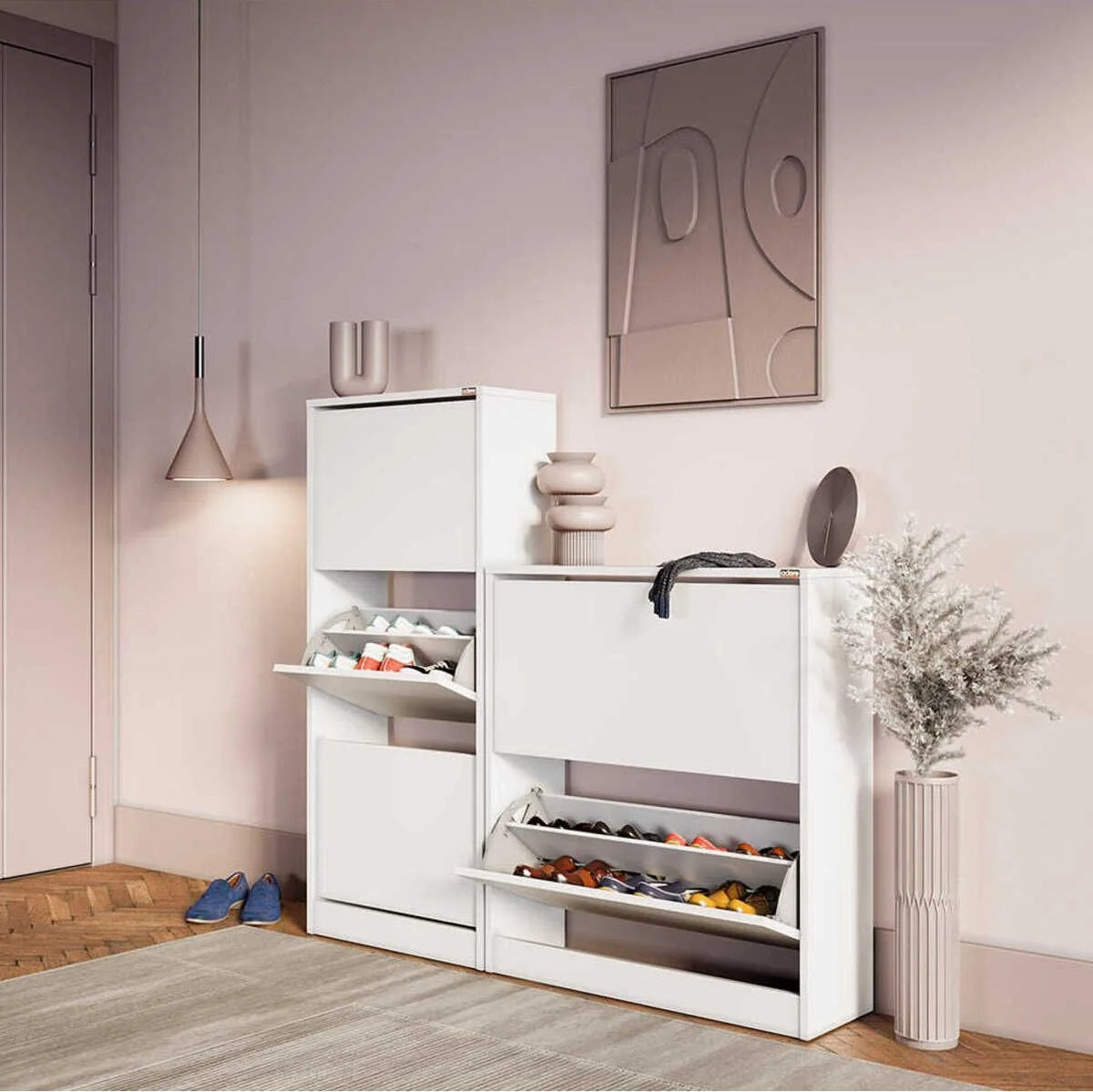 Pantofar SHC-520-BB-1 Home Collection® Max, 12 Perechi, 2 Compartimente, 73x84x26 cm - Alb | SKU: SHC-520-BB-1, SHC-520-TT-1, SHC-520-FF-1, SHC-520-KK-1, SHC-520-UU-1