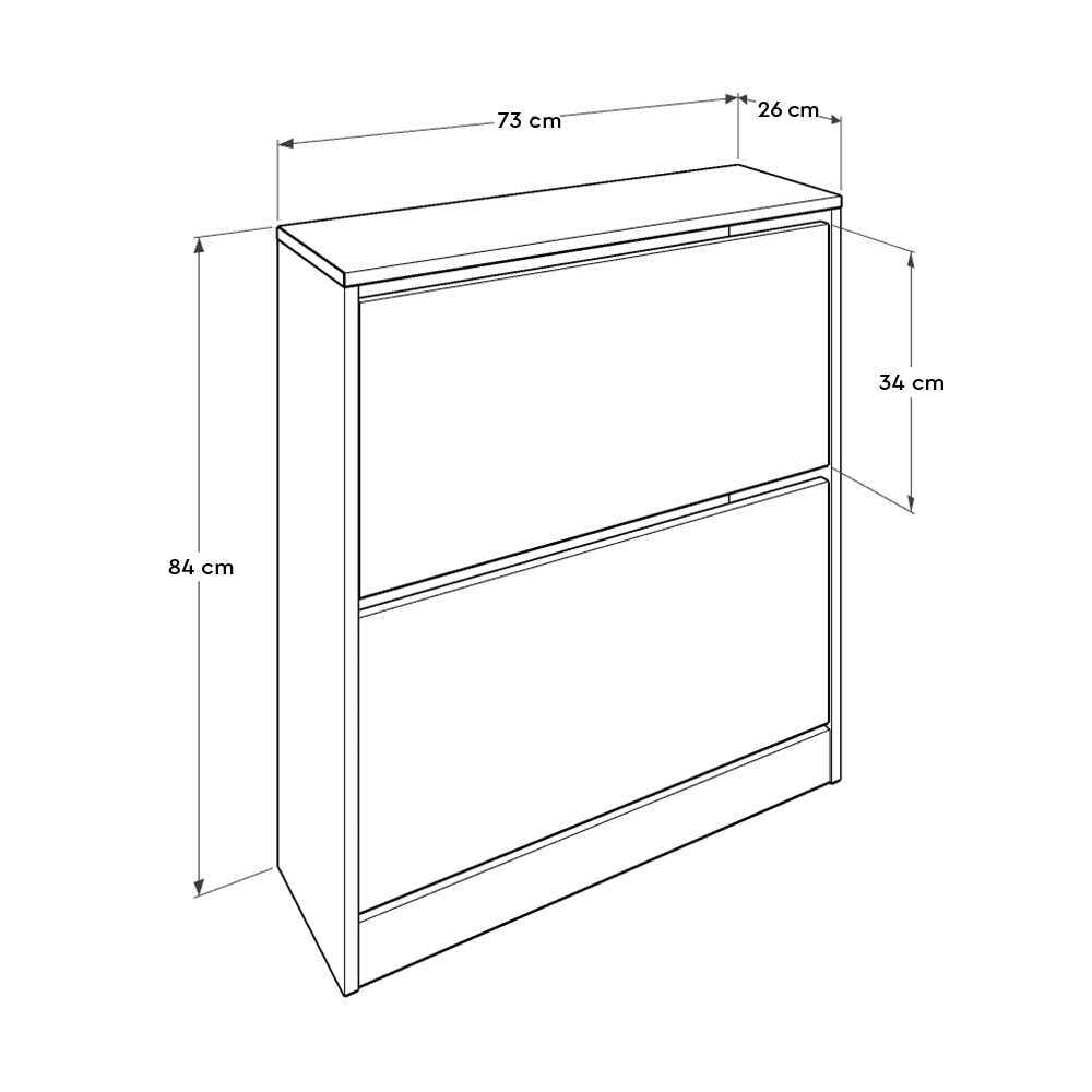 Pantofar SHC-520-BB-1 Home Collection® Max, 12 Perechi, 2 Compartimente, 73x84x26 cm - Stejar | SKU: SHC-520-FF-1