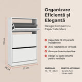 Pantofar SHC-530-BB-1 Home Collection® Max Plus, 18 Perechi, 3 Compartimente, 73x119x26 cm - Alb | SKU: SHC-530-BB-1, SHC-530-FF-1, SHC-530-UU-1, SHC-530-KK-1, SHC-530-HH-1, SHC-530-OO-1