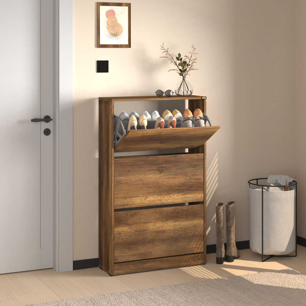 Pantofar SHC-530-BB-1 Home Collection® Max Plus, 18 Perechi, 3 Compartimente, 73x119x26 cm - Maro | SKU: SHC-530-OO-1