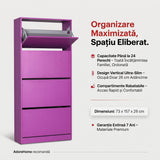 Pantofar SHC-540-BB-1 Home Collection® Max XL, 24 Perechi, 4 Compartimente, 73x157x26 cm - Mov | SKU: SHC-540-BB-1, SHC-540-HH-1, SHC-540-UU-1, SHC-540-FF-1, SHC-540-KK-1, SHC-540-OO-1
