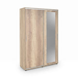 Pantofar PRT-720-TT-3 Home Collection® Porto cu cuier, 2 usi cu oglinda, 12 rafturi, capacitate 35 perechi incaltaminte, Natur, 120x212x40 cm