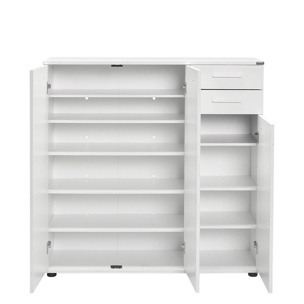 Pantofar ADR-532-BB-1 Home Collection® Trendline, 3 usi si 2 sertare, 10 rafturi, Alb, 108x108x35 cm