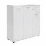 Pantofar ADR-532-BB-1 Home Collection® Trendline, 3 usi si 2 sertare, 10 rafturi, Alb, 108x108x35 cm