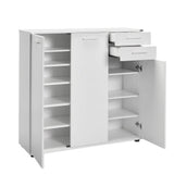 Pantofar ADR-532-BB-1 Home Collection® Trendline, 3 usi si 2 sertare, 10 rafturi, Alb, 108x108x35 cm