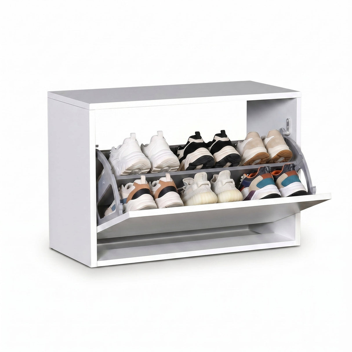 Pantofar Băncuță SHC-110-BB-1 Home Collection®, cu Șezut, 6 Perechi, 60x42x30 cm - Alb | SKU: SHC-110-BB-1