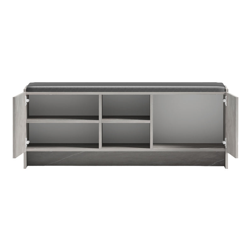 Pantofar cu banca Zulla, 110x37x43 cm - Bej-Gri-Negru