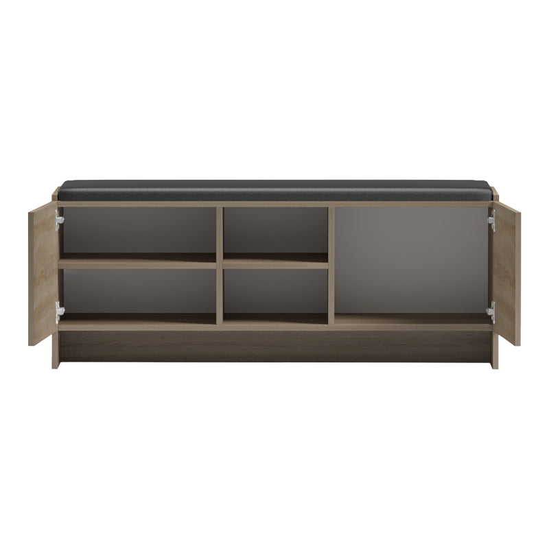 Pantofar cu banca Zulla, 110x37x43 cm - Sonoma-Negru