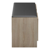 Pantofar cu banca Zulla, 110x37x43 cm - Sonoma-Negru