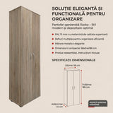Dulap pantofi cu functie organizare Racka, Lemn, Diverse culori, 58x34x186 cm - Stejar