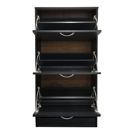 Pantofar cu rafturi Savaz, metal și lemn, Antracit, 60x24x114 cm