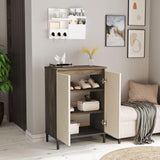 Pantofar Hol cu 2 usi si 3 Rafturi, Maro, 60x86x36 cm
