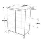 Pantofar Hol cu 2 usi si 3 Rafturi, Maro, 60x86x36 cm