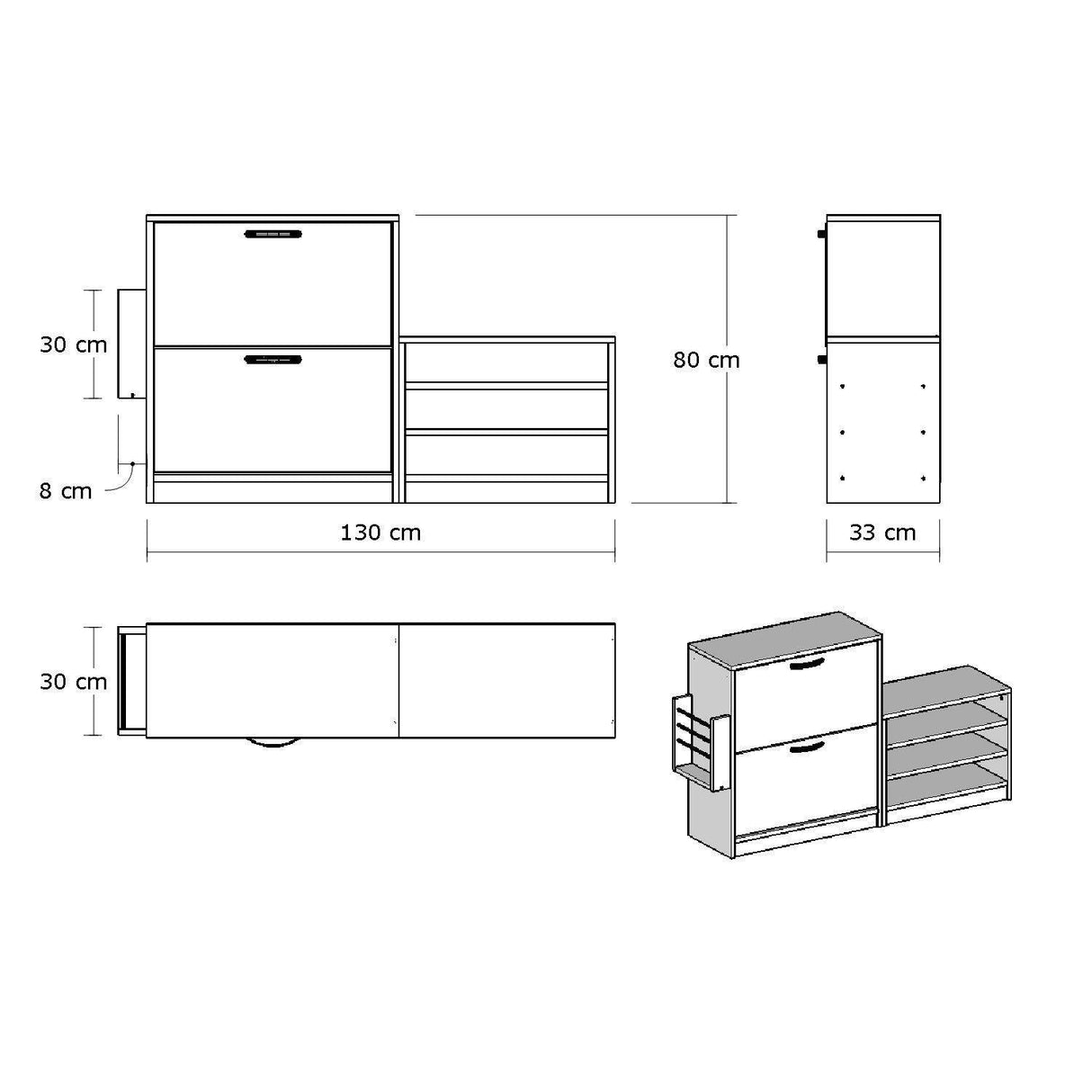 Pantofar Mamaia cu bancuta si suport umbrela, Alb, 130x80x31 cm