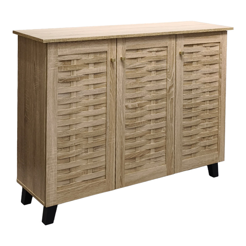 Pantofar Mantam, Sonoma, pentru 16 perechi, 115.5x34x87 cm, vedere laterală, MDF, lemn, PP, pentru locuință
