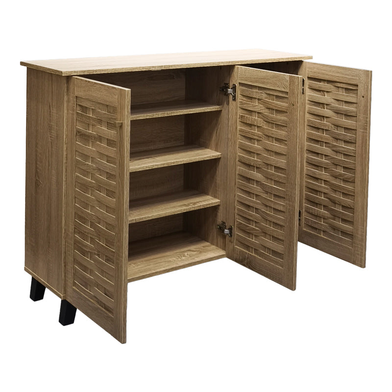 Pantofar Mantam, Sonoma, pentru 16 perechi, 115.5x34x87 cm, vedere frontală, MDF, lemn, PP, pentru locuință
