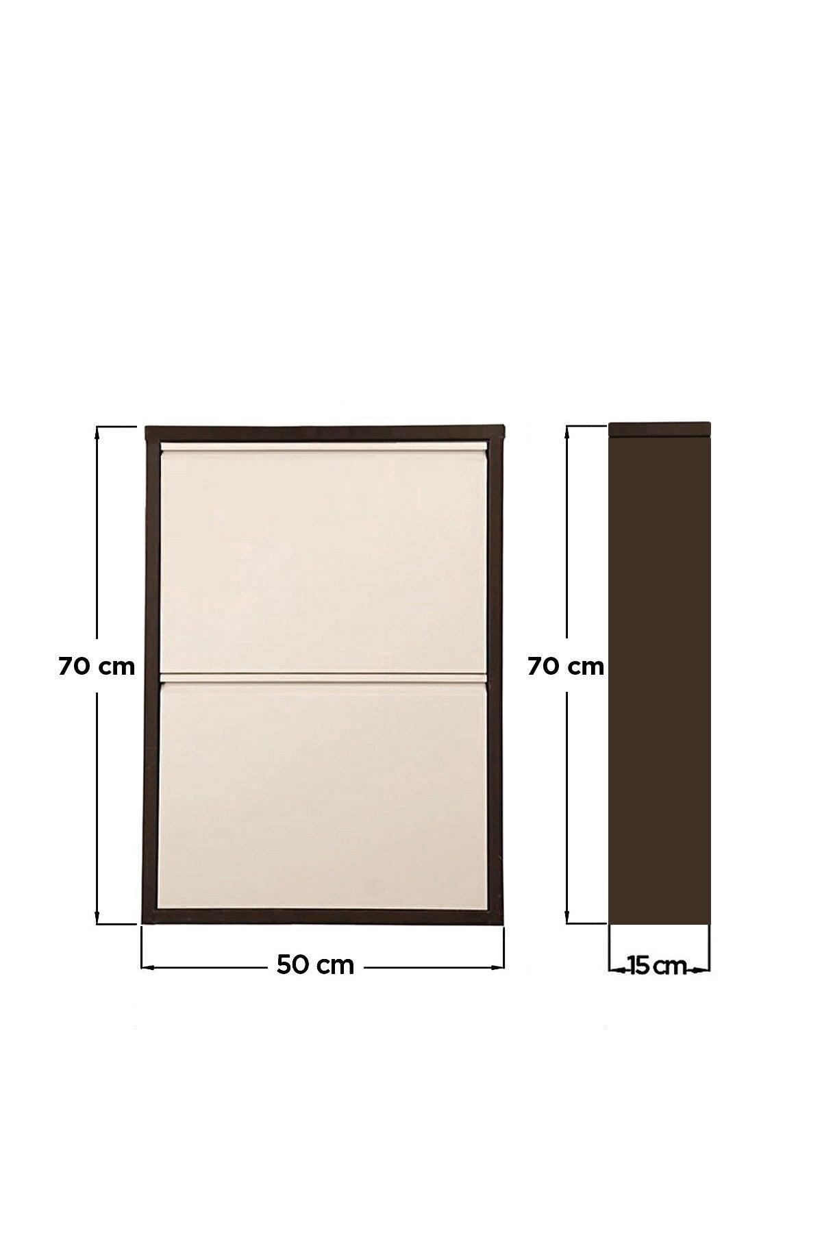 Pantofar Miko, 2 compartimente, Alb - Maro, 50x70x15 cm - Maro