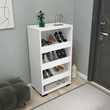 Pantofar Nasem Large, 4 Compartimente, 45x82x28 cm - Alb