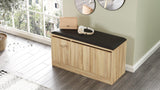 Pantofar Octopod cu 3 usi si taburet, Alb - Lemn, Natural, 90x46x36 cm - Lemn Natural