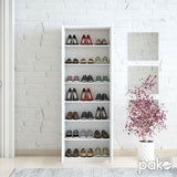 Pantofar Sante, sonoma - maro - nuc - alb - antracit, 60x37x183 cm - Alb