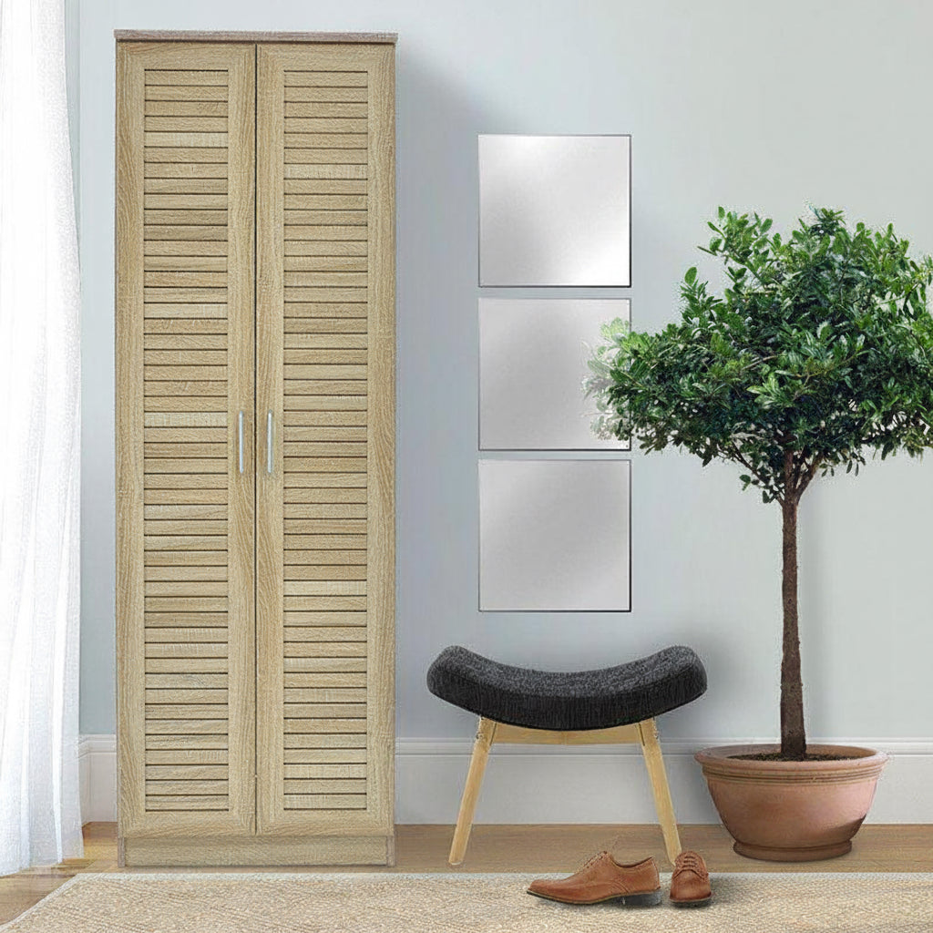 Pantofar Sante, sonoma - maro - nuc - alb - antracit, 60x37x183 cm - Pantofar Sante Pakketo, sonoma - maro - nuc - alb - antracit, 60x37x183 cm - 123-000005